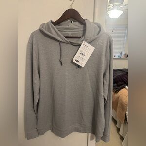 NEW Rhoback Heather Gray Hesi Hoodie - L